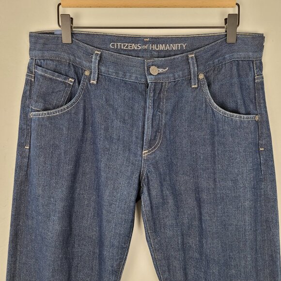 Citizens Of Humanity Jeans Straight Leg Crop Low Rise Dark Wash Blue Size 28 - Picture 2 of 14